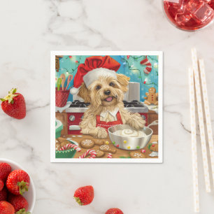 Dandie Dinmont Terrier Weihnachtsbäckerei: Weihnac Serviette