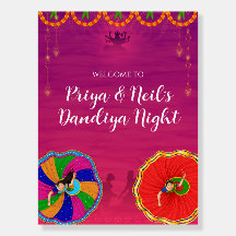 Dandiya Night Willkommensschild Raas Garba Night S