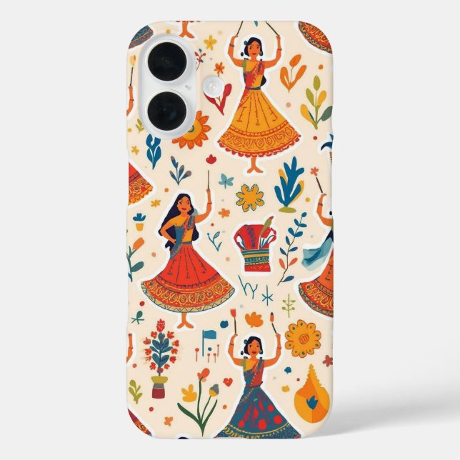 Dandiya Nights Seamless Pattern - Indian Festival Case-Mate iPhone Hülle (Rückseite)
