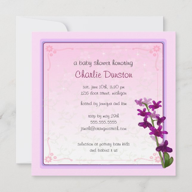 Dandrabium Blume Einladung (Vorderseite)