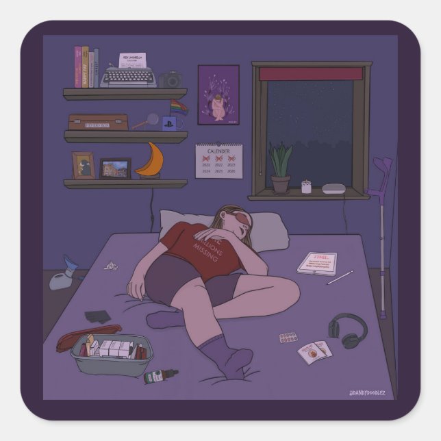 Dandy Doodlez Aufkleber "Dann und Jetzt" (Vorderseite)