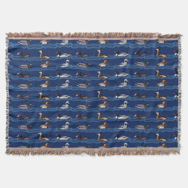 Dandy Ducks Wurfdecke (Navy) Decke (Vorderseite)