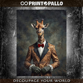 Dandy viktorianisch gekleidete Giraffe mit Bogen-K Seidenpapier