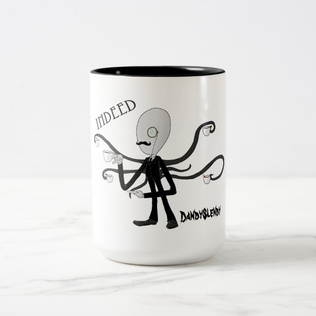 DandySlendy - Slenderman trinkt Tee-Tasse Zweifarbige Tasse (Mittel)
