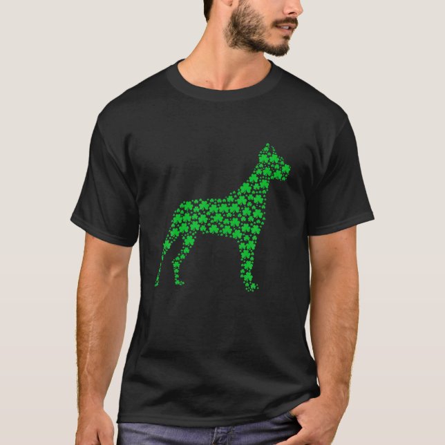 Dane Dog Kleeblatt St.Patrick's Day Puppy Lover T-Shirt (Vorderseite)