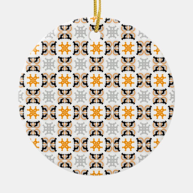 Däne mit großem Muster Keramikornament (Vorne)