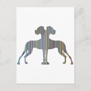 Däne Paar gestreift Postkarte