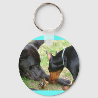 Dane und Doberman Friendship Key Chain Schlüsselanhänger