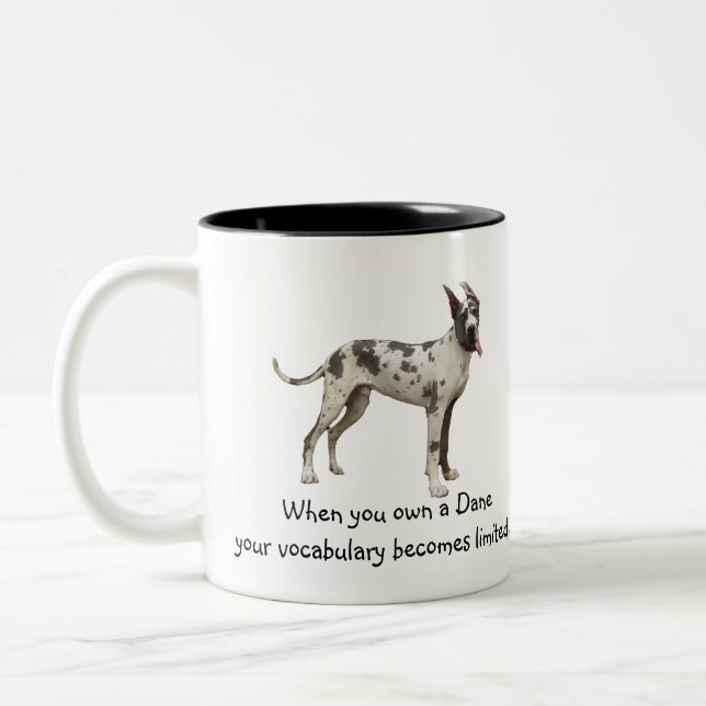 Däne-Vokabular Zweifarbige Tasse (Links)