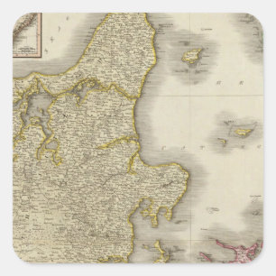 Dänemark 3 quadratischer aufkleber