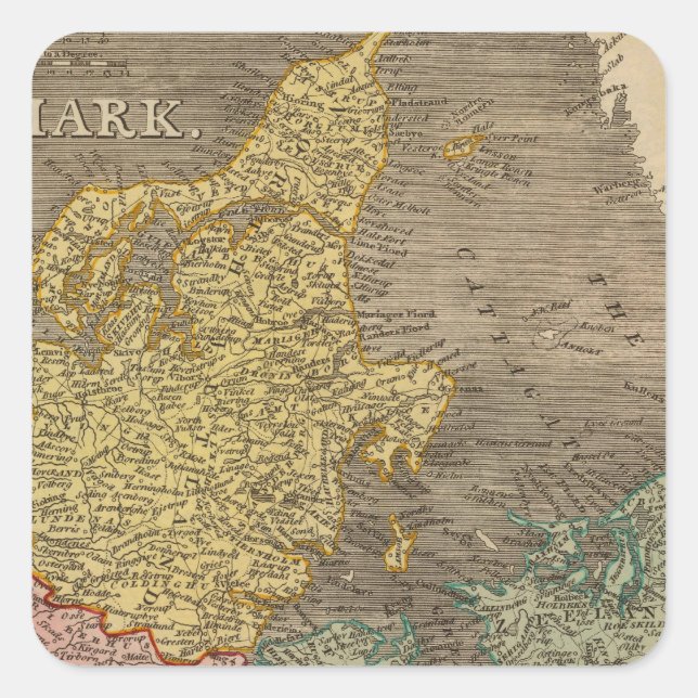 Dänemark 4 quadratischer aufkleber (Vorderseite)