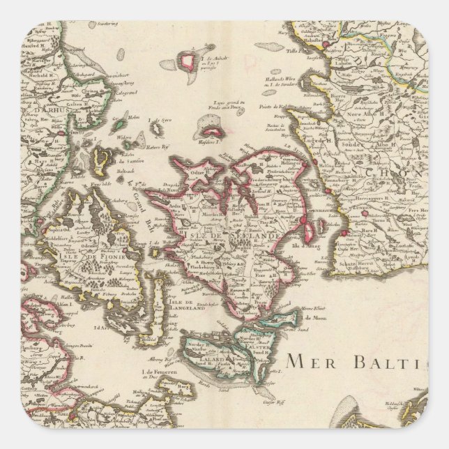 Dänemark 7 quadratischer aufkleber (Vorderseite)