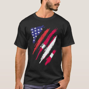Dänemark American Grown Flag USA Patriot Heritage T-Shirt