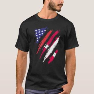 Dänemark American Grown Flag USA Patriot Heritage T-Shirt