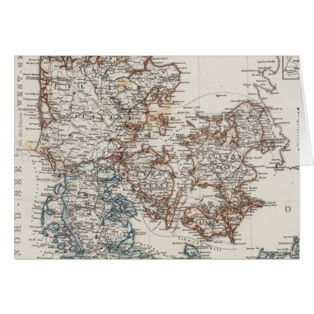 Dänemark Atlas-Karte mit 5 Einfahrkarten (Vorderseite (Horizontal))