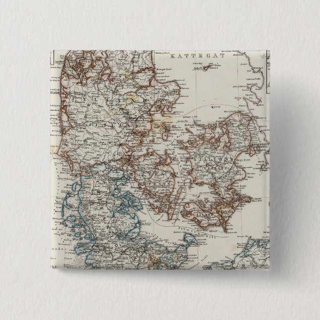 Dänemark Atlas-Karte mit 5 Einfahrkarten Button (Vorderseite)