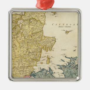 Dänemark-Atlas-Karte Silbernes Ornament