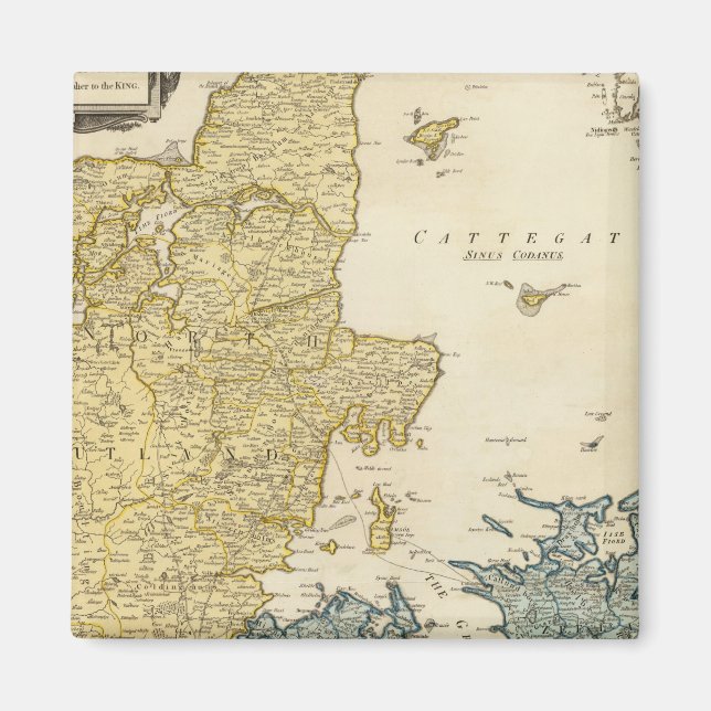 Dänemark Atlas Map Magnet (Vorne)