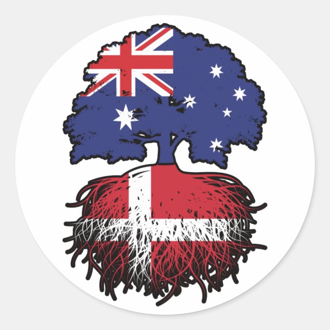 Dänemark Australisch Australien Tree Roots Runder Aufkleber (Vorderseite)