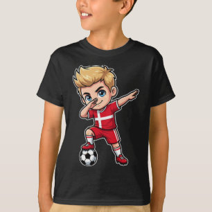 Dänemark Dab Kid Ziel Cartoon Dänische Flagge Für T-Shirt