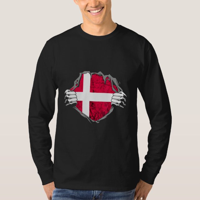 Dänemark Danes Chest Danish Pride Danmark Roots T-Shirt (Vorderseite)