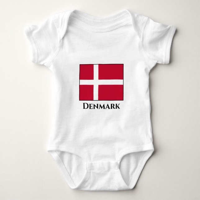 Dänemark (dänische Flagge) Baby Strampler (Vorderseite)