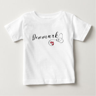 Dänemark, dänische Flagge im Herzen Baby T-shirt