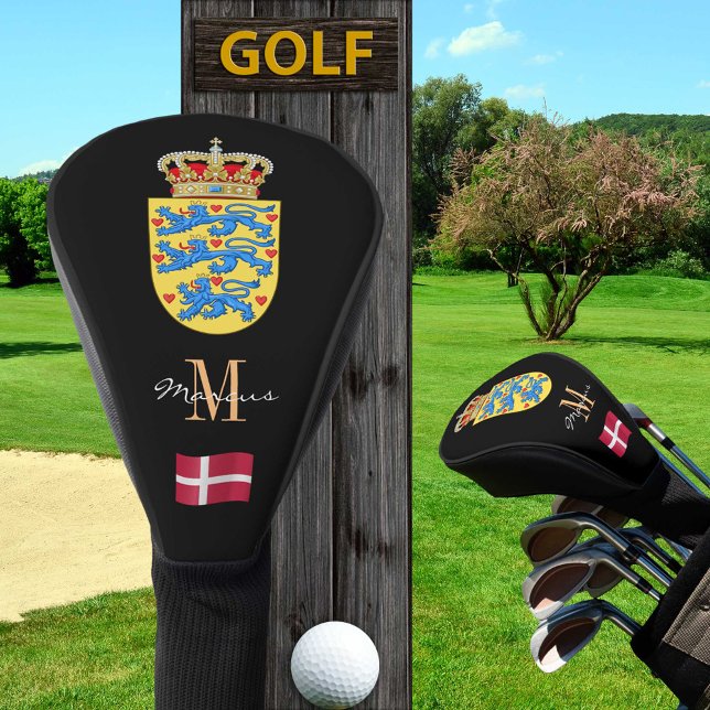 Dänemark, dänische Flagge, Mit Monogramm Golf Club Golf Headcover (Von Creator hochgeladen)