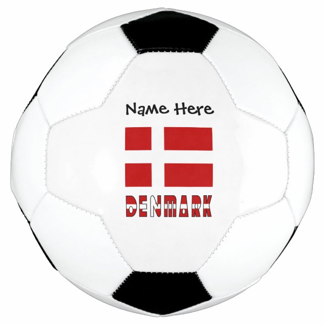 Dänemark - dänische Flagge Personalisiert Fußball (Vorderseite)