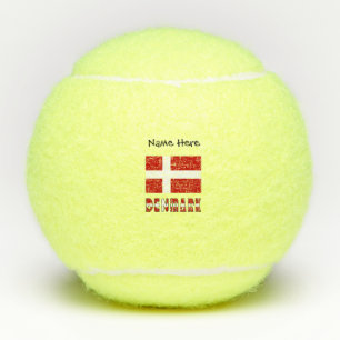 Dänemark Dänische Flagge Personalisierter Name Tennisbälle