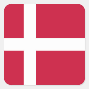Dänemark (dänische Flagge) Quadratischer Aufkleber