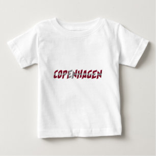 Dänemark Dänische Flaggenfarben Typografie Baby T-shirt