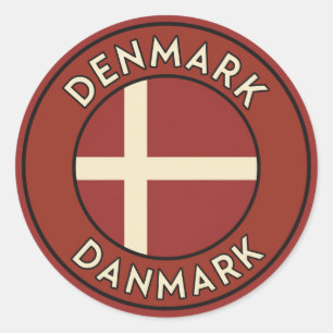 Dänemark Danmark  Runder Aufkleber
