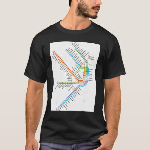 Dänemark Danmark Train Map T-Shirt