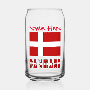 Dänemark Dannebrog Flagge Rot Personalisierung  Dosenglas