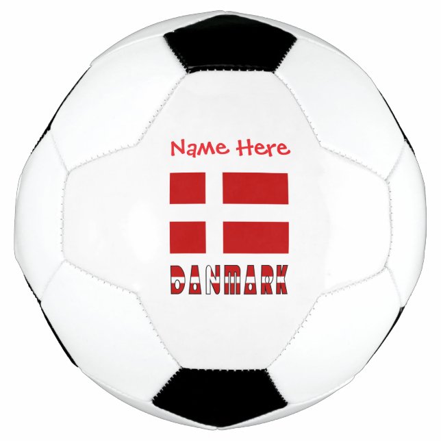 Dänemark Dannebrog Roter Persönlicher Name Fußball (Vorderseite)