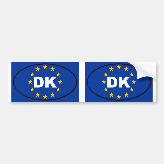 Dänemark - DK - Europäische Gewerkschaft oval Autoaufkleber (Vorne)