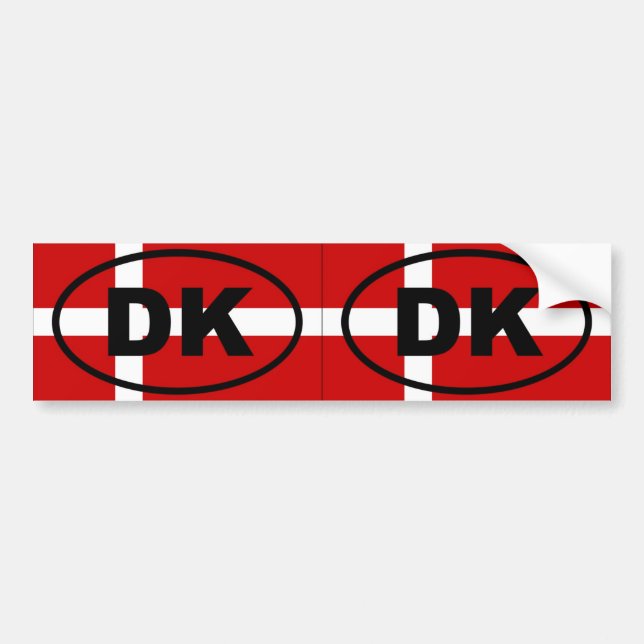 Dänemark - DK - europäisches Oval Autoaufkleber (Vorne)