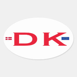 Dänemark DK Oval Sticker im Euro-Stil
