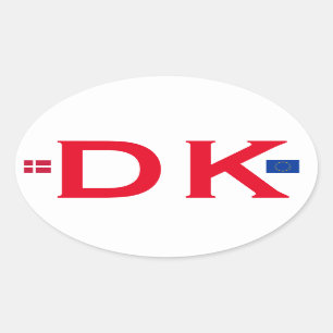 Dänemark DK Oval Sticker im Euro-Stil