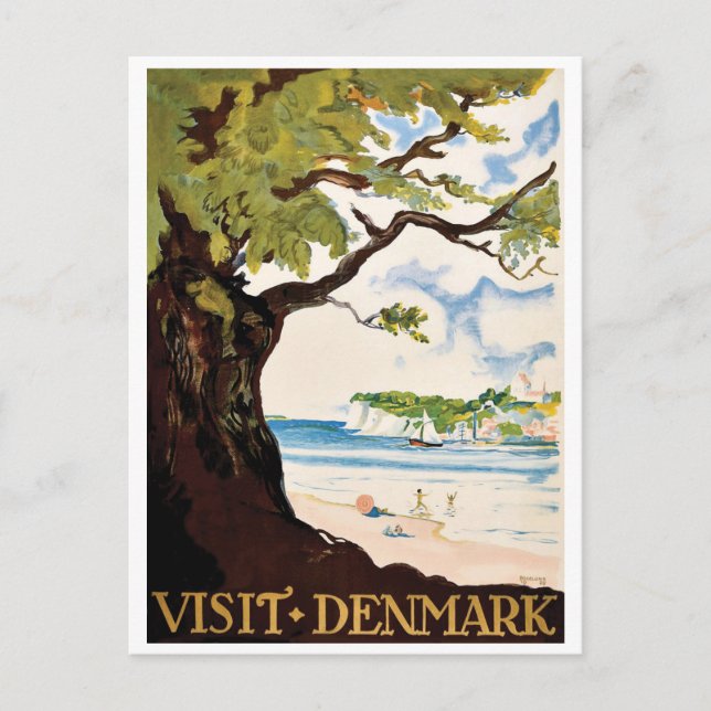 Dänemark, Eiche am Strand Postkarte (Vorderseite)