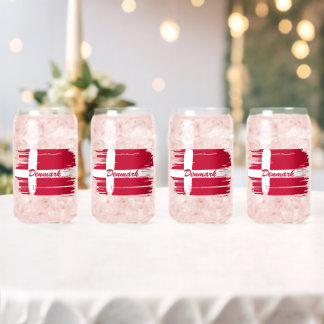 Dänemark-Fahne für künstlerische Pinselstriche Dosenglas