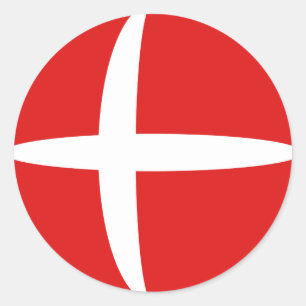 Dänemark Fischaugen-Flaggen-Aufkleber Runder Aufkleber