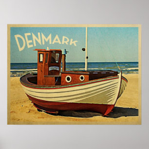Dänemark Fischerboot Poster
