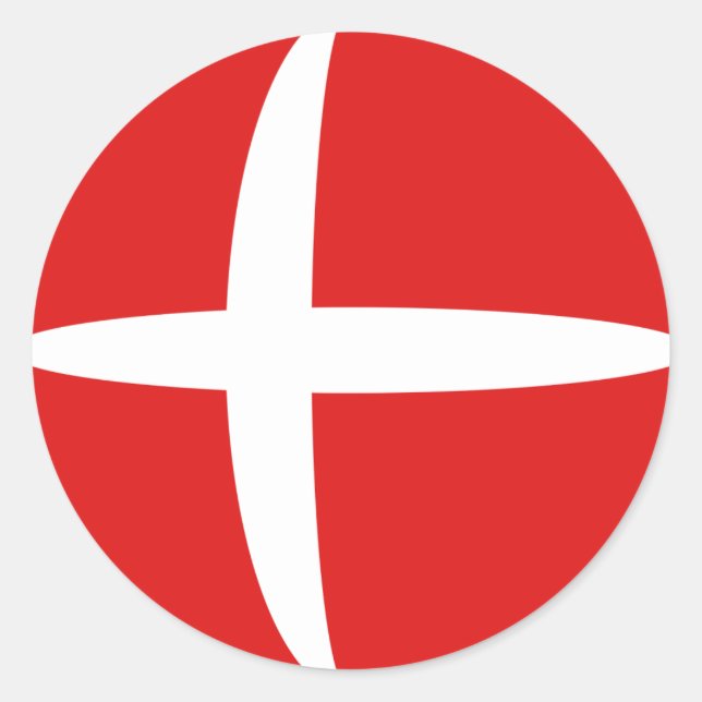 Dänemark Flag-Aufkleber Runder Aufkleber (Vorderseite)