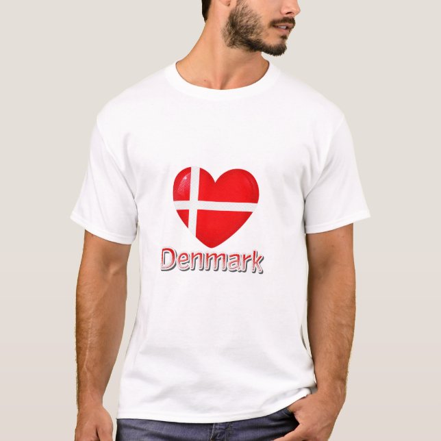 Dänemark Flag Cutout T-Shirt (Vorderseite)