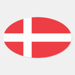 DÄNEMARK FLAG DANNEBROG OVALER AUFKLEBER