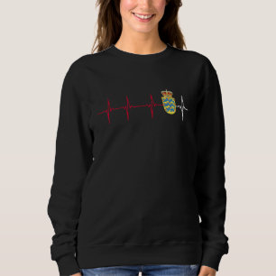 Dänemark Flag Herzschlag Dänemark Flag Missstände Sweatshirt