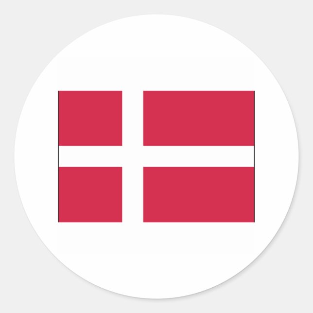 Dänemark FLAG International Runder Aufkleber (Vorderseite)