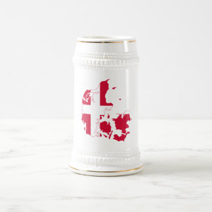 Dänemark Flag Karte Bierglas